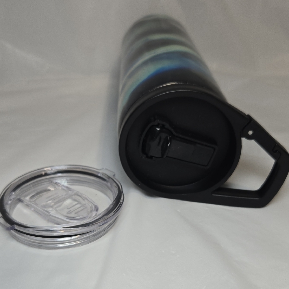30oz Stylish Black and Green Tumbler 2 Lids - Glow - Picture 4 of 6